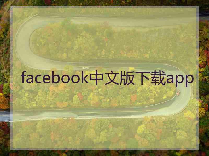 facebook中文版下载app