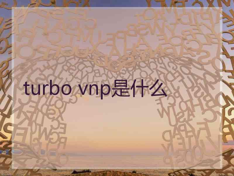 turbo vnp是什么