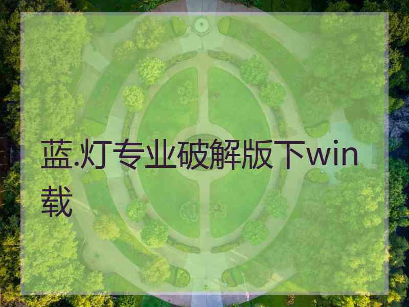 蓝.灯专业破解版下win载