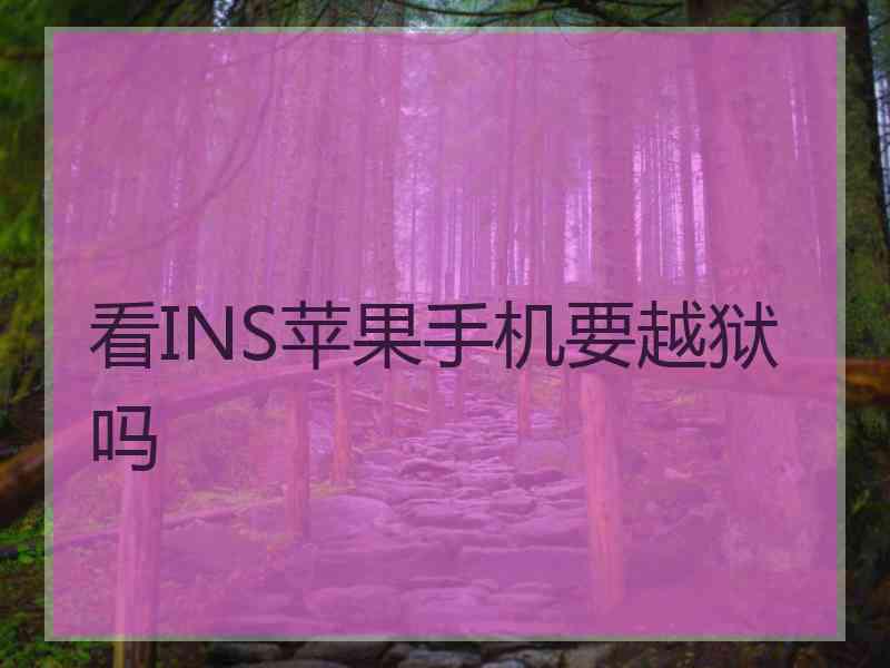 看INS苹果手机要越狱吗