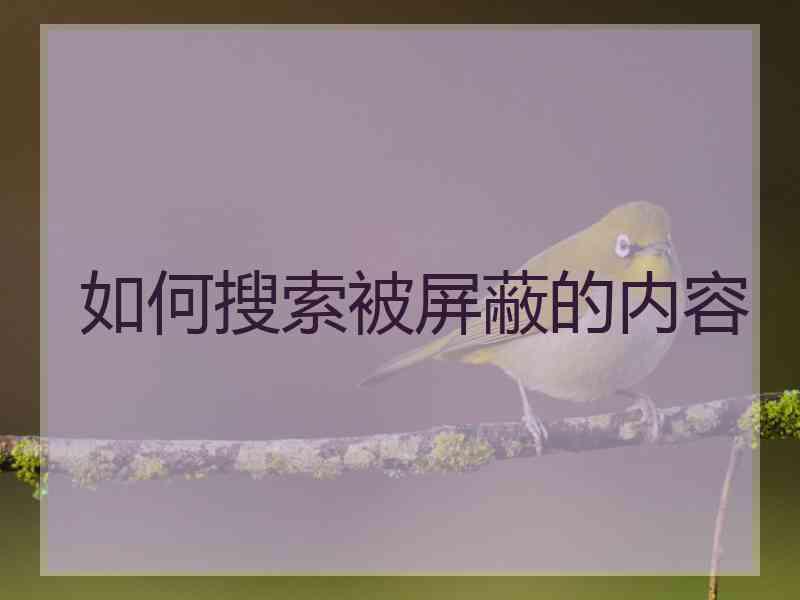 如何搜索被屏蔽的内容